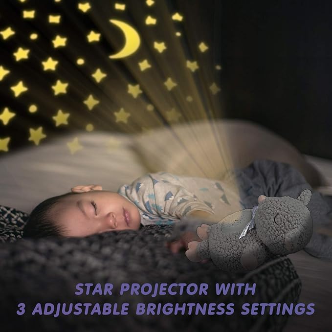 BEREST Baby Sleep Soother with Projector Night Light & Cry Sensor, Rechargeable Musical Plush Toy with White Noise, Heartbeat, Shushing for Newborns, Infants Shower Gift (A11-Projetor Grey Sheep)