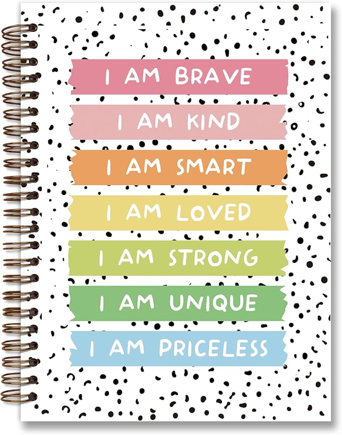 Affirmations Boho Rainbow Notebook, Affirmation Journal,Positive Affirmation Gifts, Preppy Rainbow Notebook,Daily Affirmation for Women,Inspirational Gifts,Spiral Notebook 5.5x8.3