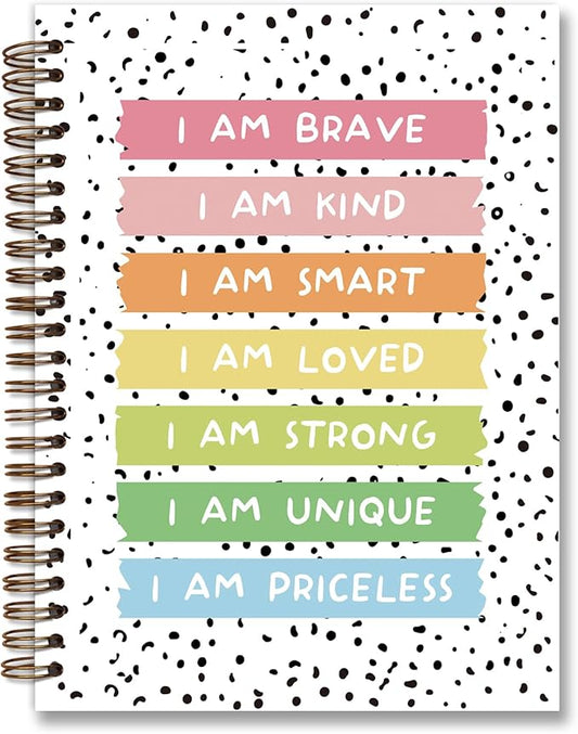 Affirmations Boho Rainbow Notebook, Affirmation Journal,Positive Affirmation Gifts, Preppy Rainbow Notebook,Daily Affirmation for Women,Inspirational Gifts,Spiral Notebook 5.5x8.3