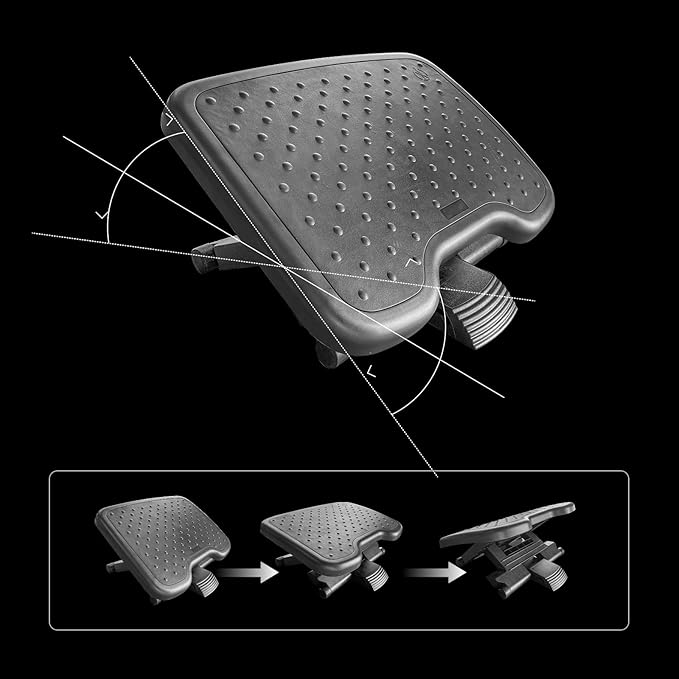 DXRacer Ergonomic Adjustable Desk Foot Rest, Foot Stools Footrest for Under Office Desk (Classic)