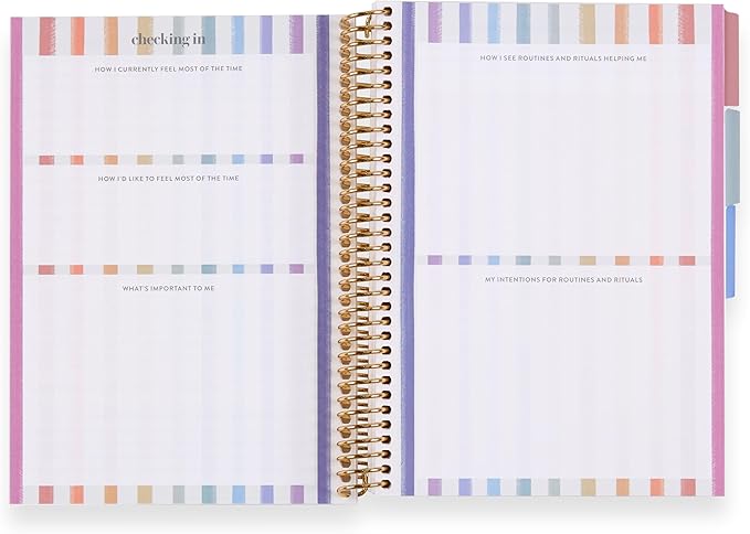 Erin Condren A5 Spiral Daily Routines & Rituals Journal | 3 Months Of Daily Intentions. Weekly And Monthly Check-In Pages, Lined Notes Sections.