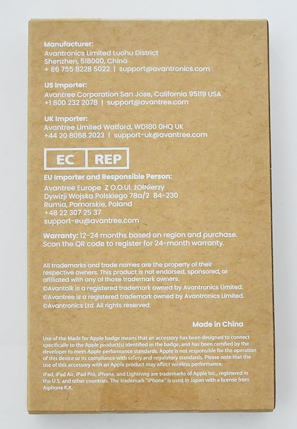 Avantree Resolve (Small-Medium) – Wired Open-Ear Earbuds w/Mic & Over-Ear Hook, for Women, Kids & Young Men w/Small Ears, Ideal for Office, Outdoor & Home, Lightning Connector