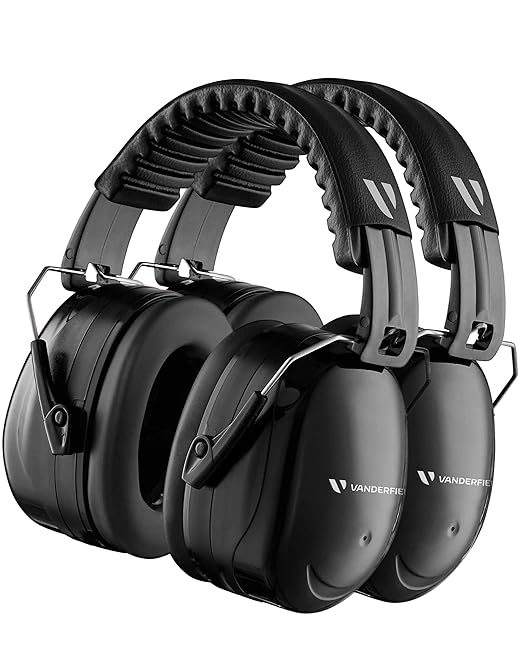 Vanderfields Hearing Protection Ear Muffs for Noise Reduction, 33dB Certified, Noise Cancelling Safety Ear Protection for Shooting, Adult Headphones for Lawn Mowing, DIY, Construction, Woodworking