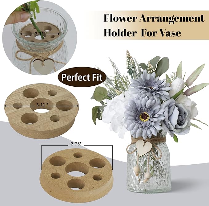 Leftover Fake Flowers in Vase with a Flower Arrangement,Silk Artificial Flowers in Vase,Dining Table Centerpiece Decor,Flower Arrangements for Home Decor,Kitchen Decor