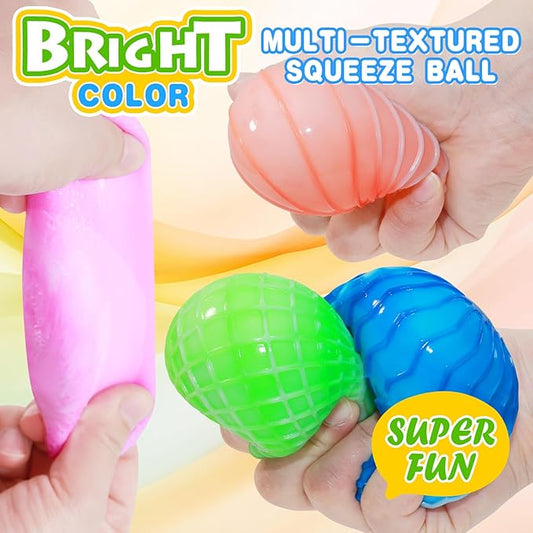 Magic Flour Stress Balls for Kids - 6 Pack Fidget Toys Squishy, Squeezy, Stretchy Sensory Balls - Color-Changing Fun for Anxiety Relief, Party Favors, Classroom Prizes, and Stress Relief Gifts