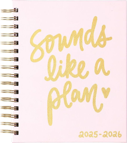 2025-2026 Eccolo Spiral Agenda Planner, Sounds Like Plan, Weekly & Monthly Pages, 18 Months, Sticker Sheets, Inspirational Quotes (7.75 x 8.75, July 2025 - Dec 2026)