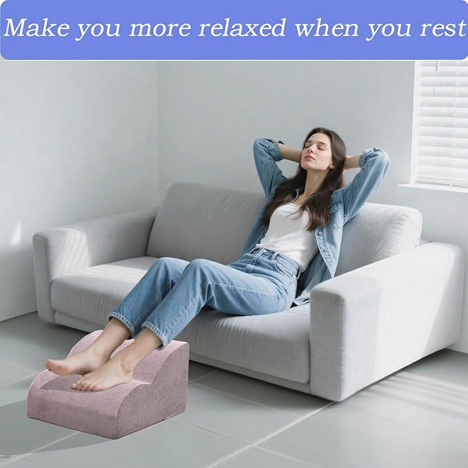 Foot Rest for Under Desk at Work.Multifunctional 3-Tier Foot Stool,with Washable Footrest.for Under Desk,Office Chair Gaming Chair & Sofa,Leg Elevation Pillow,Supports Posture-Light Grey