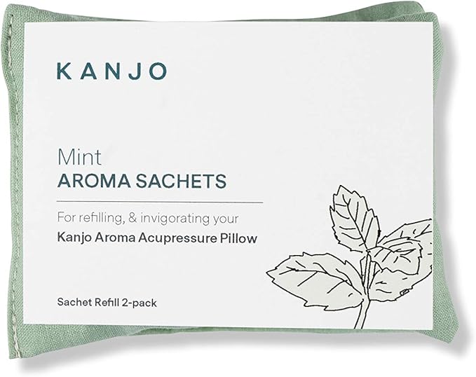 Kanjo Mint Sachet Refills - 2 Pack Natural Mint Scented Sachet Bags for Pillows, Closets, Drawers & Bathrooms