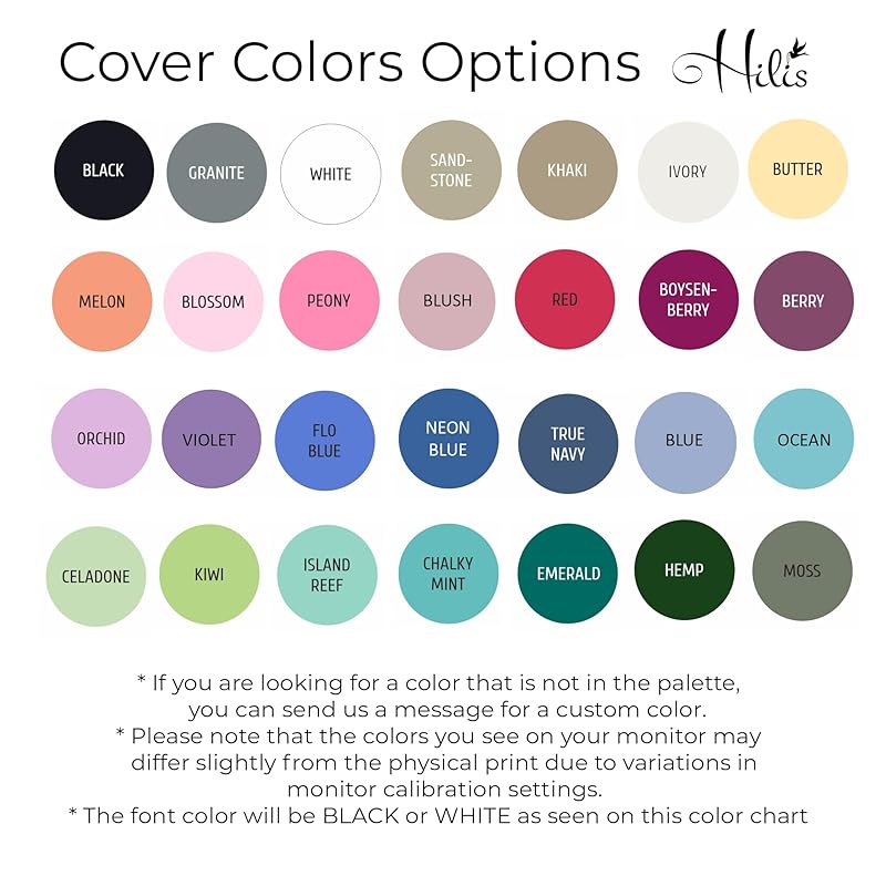 Hilis Personalized Birth Flower Journal, A5 Hardcover Lined Notebook for Writing, Daily Dream Wellness Travel Dairy Journaling Notebooks D88