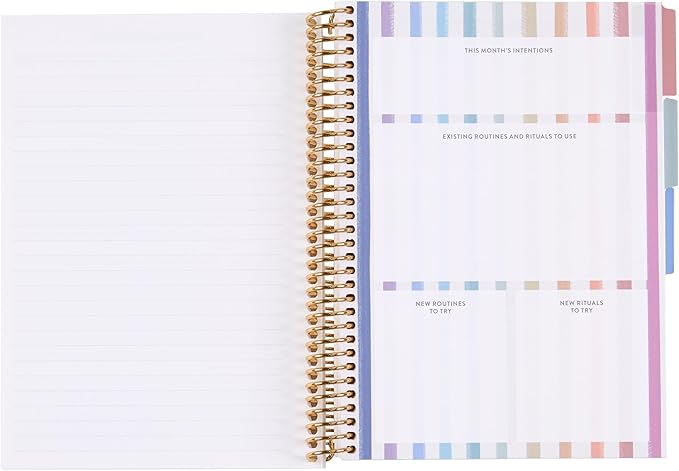 Erin Condren A5 Spiral Daily Routines & Rituals Journal | 3 Months Of Daily Intentions. Weekly And Monthly Check-In Pages, Lined Notes Sections.