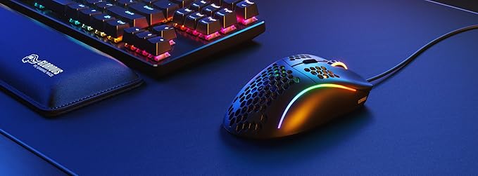 Glorious Model D Wired Gaming Mouse - 68g Superlight Honeycomb Design, RGB, Ergonomic, Pixart 3360 Sensor, Omron Switches, PTFE Feet, 6 Buttons - Matte Black