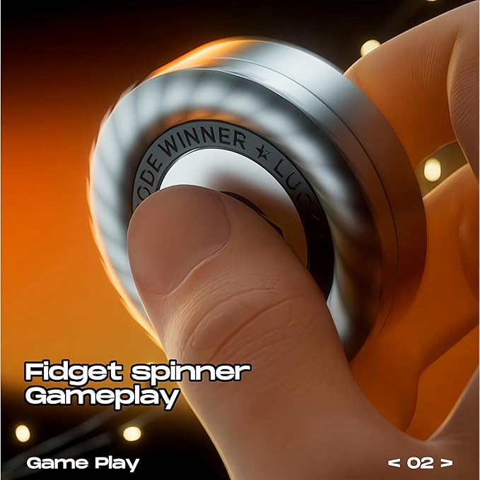 Metal Fidget Spinner for Kids and Adults, High Speed and Silence Colorful Glowing, Cool Fidget Spinner, Anti-Anxiety and Stress Release (Starlight Silver)