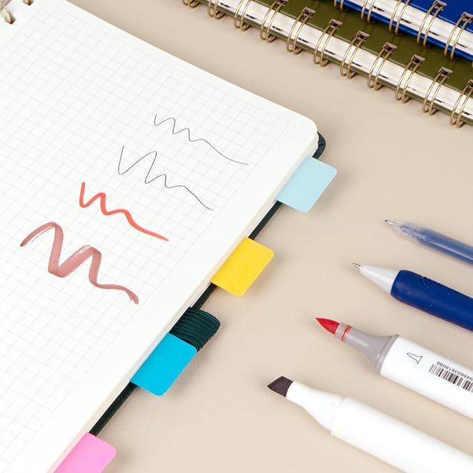 POPRUN Graph Paper Spiral Journal Notebook, [A5-5.75'' x 8.25''] - 120 GSM Thick Paper, 141 Numbered Pages, Grid Notebooks for Men & Women with Pocket, Index Tabs, 8 Perforated Sheets,Orange