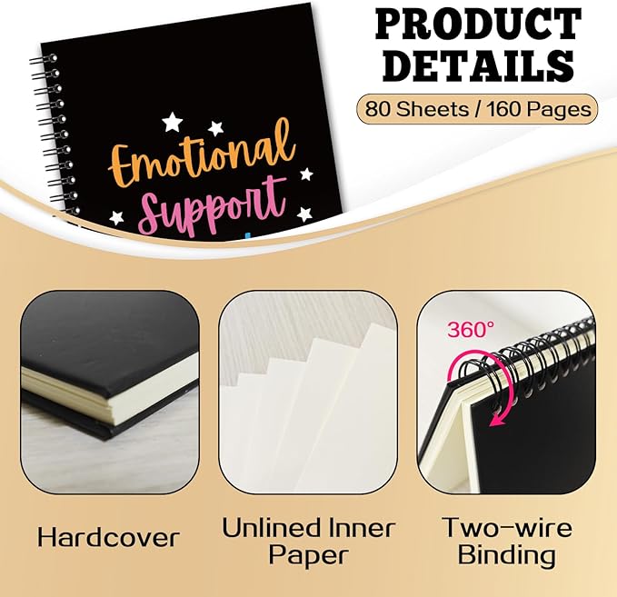 YAZMEEN Coworker Blank Spiral Notebook（160 Pages） Emotional Support Coworker Hardcover Sketchbook Coworker Encouragement Notebook Funny Appreciation Gift for Office Colleague Boss Friend Team Member