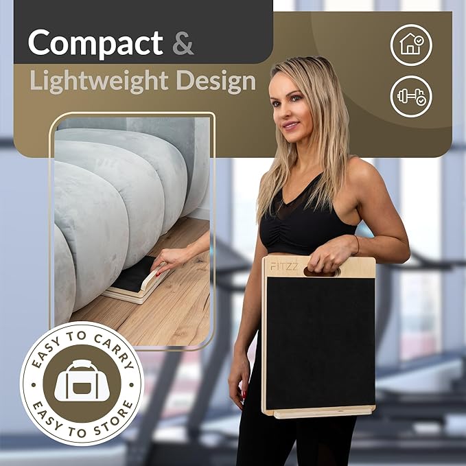 FITZZ Portable Wooden Slant Board for Calf Stretching - Slant Boards for Exercise - Calf Stretcher Slant Board, Incline Board for Leg Stretcher, Hamstring Stretcher - Overall Stretching Board