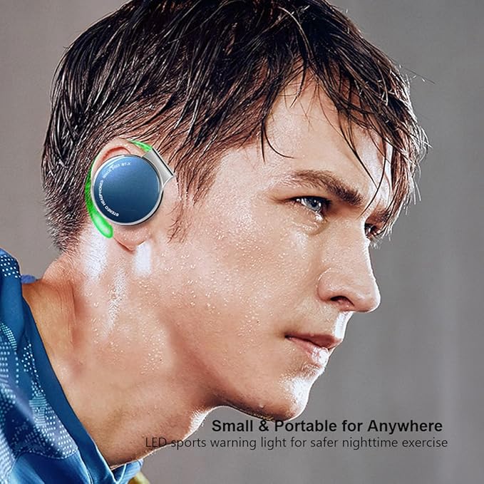 Open-Ear Headphones Bluetooth V5.3, On Ear Headphones Wireless with Earhooks, Ear Clip On Earphones, Sports Headset Bluetooth with 4 Microphones, Noise Cancelling/Long Battery Life