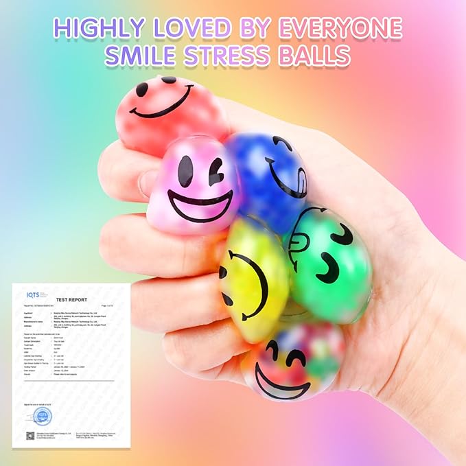 36 Pack Stress Balls, Squishy Ball for Adults, Squeeze Balls to Relax, Anti-Anxiety Fidget Balls for Party Favors, Birthday Gifts, Goodie Bag Stuffers