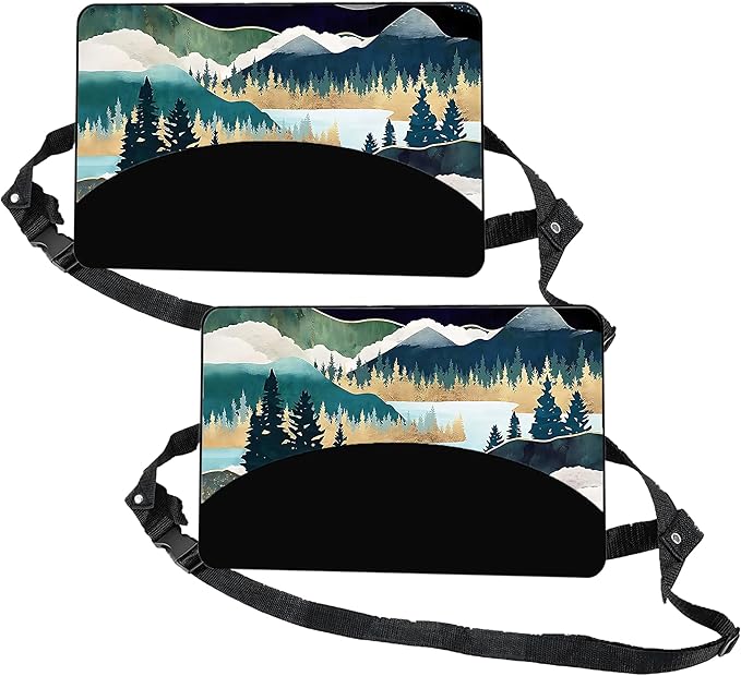 Airplane Foot Hammock Ajustable Foot Hammock for Plane Travel Essentials Comfort Leg Footrest Long Flight Essentials for Men Women,Travel Accessories for Car,Offfice,Airplane(Forest, 2 Pack)