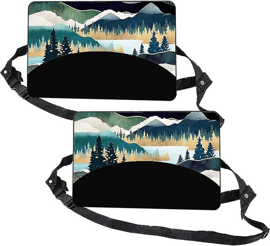 Airplane Foot Hammock Ajustable Foot Hammock for Plane Travel Essentials Comfort Leg Footrest Long Flight Essentials for Men Women,Travel Accessories for Car,Offfice,Airplane(Forest, 2 Pack)