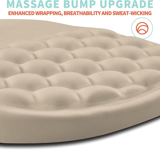 Ergonomic Mouse Pad Wrist Support with Memory Foam Massage Bulge, Carpal Tunnel Pain Relief Mousepad Wrist Rest for Mouse(12x8 inch, Apricot)