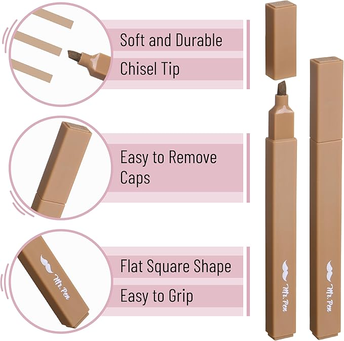 Mr. Pen- Aesthetic Highlighters, 8 Pack, Chisel Tip, Vintage Brown, Cute Highlighters Assorted Colors