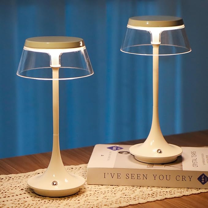 JHY DESIGN 3-Color Light Dimmable Bedside Table Lamp 10.5" H Set of 2 Nightstand Lamp Touch Control Lamp for Bedroom Living Room Indoors Outdoors(Type-C Charging)