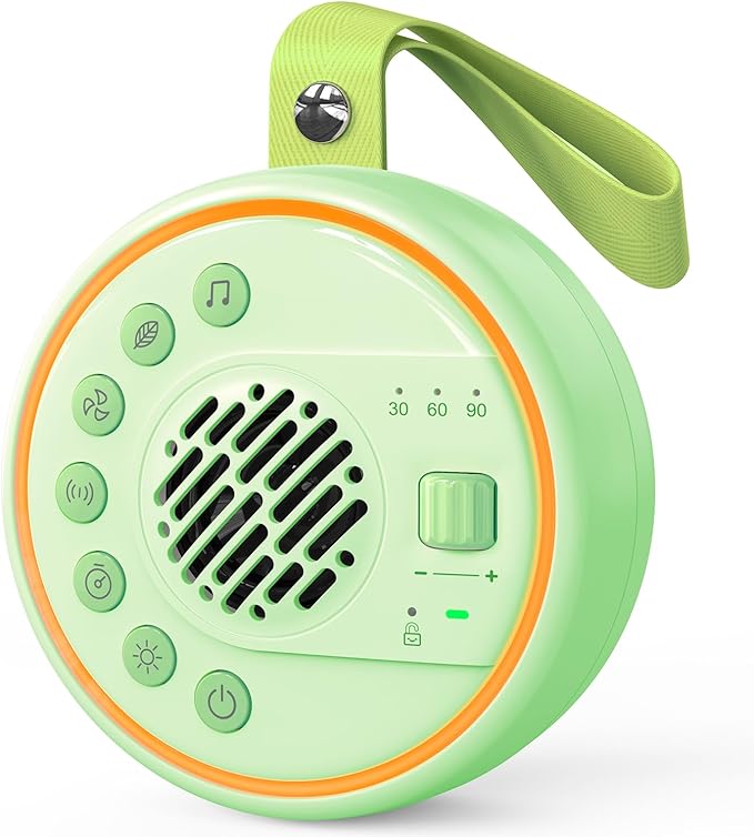 White Noise Machine Portable Sound Machine with 22 Soothing Sounds for Kids Adults, 4 Modes Night Light,3 Sleep Timer,Sound Therapy for Home Office Travel,Green