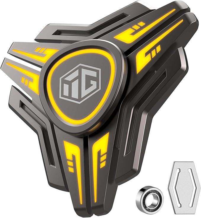 INNÔPLUS Fidget Spinner, Fidget Spinners for Adult, Fidget Spinners Cool, Fidget Light Up Spinner for Teens, Stress Anxiety ADHD Relief Figets Toy, Metal Finger Hand Spinner Toy with Luminous Light