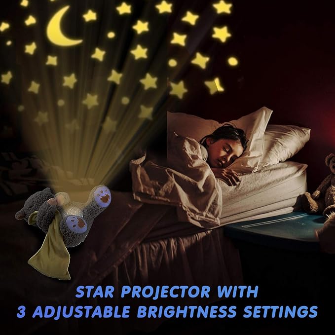 BEREST Rechargeable Baby Sleep Soother, Mom's Heartbeat Babies Cry Sensor Lullabies & White Noise Sound, Nursery Decor Night Light Projector Toddler Crib Sleeping Aid, Boys & Girls Shower Gifts