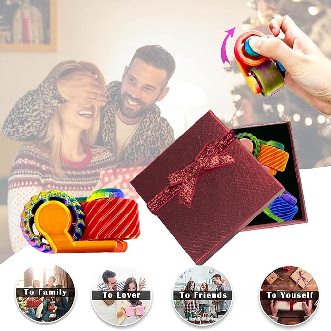 3D Printed Spiral Fidget Spinner Toys Gears,Fidget Toys for Kids Adults, Sensory Toy for Anxiety Stress Relief, Novelty Gifts for Friends,Valentine Christmas Classroom Gifts for Kids