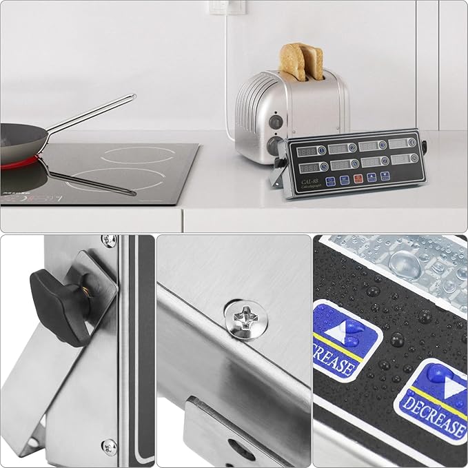 QWORK 2 Pack 8-Channel Multi-Timer Kitchen Clock, Led Digital Cooking Timer