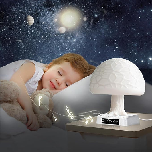 Sunrise Alarm Clock lamp APP Control Bioclock Adjustment Light Therapy Happy Mood Desk lamp Mushroom Tree Table Lamp Wake up Nightstand lamp Built-in Natural Ambient White Noise