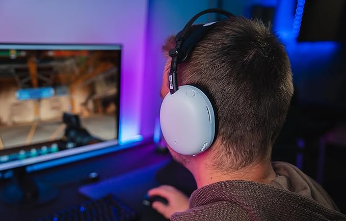 Sony INZONE H9 II Wireless Noise Canceling Gaming Headset, WH-1000XM6 Drivers, Lightweight, Detachable Cardoid AI Mic, 2.4GHz and Bluetooth, Soft Case, for PC, PS5, Switch, and Mobile, White