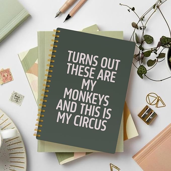 Funny Notebooks for Work, Green Aesthetic Journal, Funny Boss Day Gifts, Boss Gifts for Men Women, Funny Gifts for Boss, Boss Office Decor, Spiral Notebook 5.5x8.3 Inch