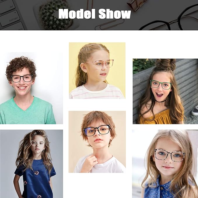 Hycredi Kids Blue Light Blocking Glasses，Anti Eyestrain & UV Protection, Computer Gaming TV Phone Glasses for Boys Girls