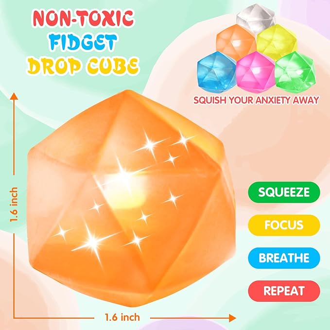 Fidget Toys Stress Balls for Kids & Adults - Stretchy Malt Sugar Squishy Balls, Squishy Sensory Squeeze Toys for Anxiety/ADHD Relief, Classroom Calming Toys (1.6'' Stretch Ball)