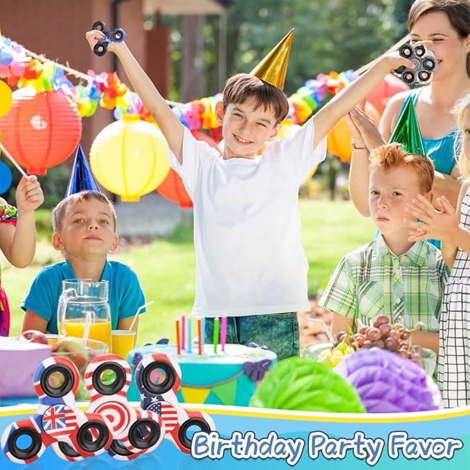 12PCS Fidget Spinner Toy Pack for Kids Adults, Metal Tri-Spinner Fidget Toy Set, Hand Spinner for Stress Relief, Holiday Stocking Stuffer, Party Supplies Goodie Bag Stuffers Classroom Prizes