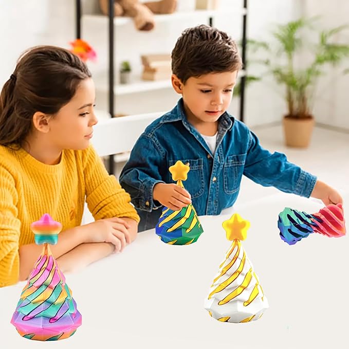 3 Pack Spiral Cone Fidget Toy, Pyramid Passthrough Sculpture, Mini Cones Pass Through Pyramid Fidget Toy for Stress and Anxiety Relaxing