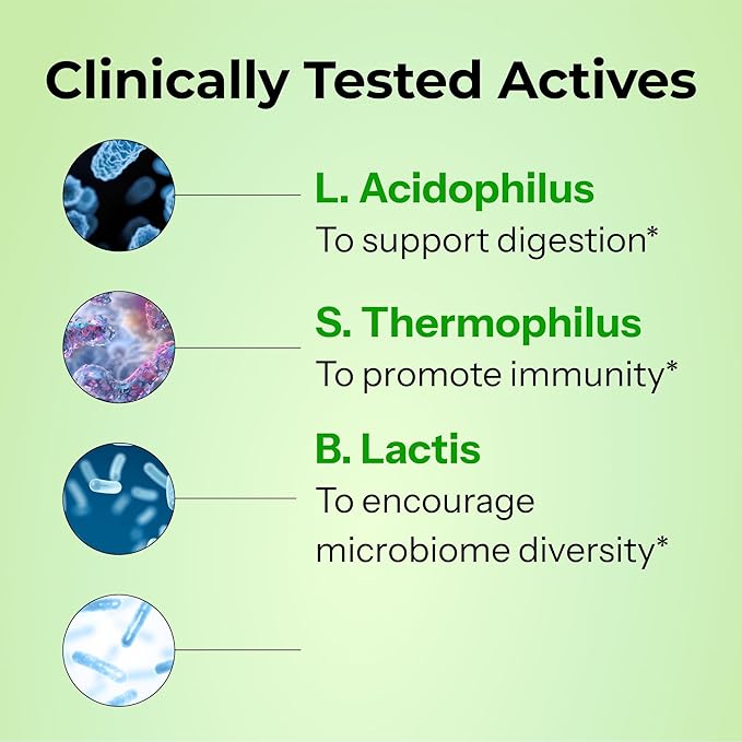 HUM Gut Instinct Daily Probiotics for Women and Men, Digestive Health, Lactobacillus, Bifidobacterium Strains for Immune Support, Probiotic Supplement for Healthy Gut Diversity, 30 Capsules