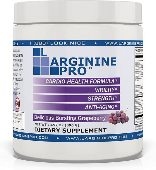 L-ARGININE PRO | 5,500mg L-Arginine Plus L-Citrulline 1,100mg Raspberry, Orange & Grape Powder Drink Mix Supplement for Increased Nitric Oxide Production