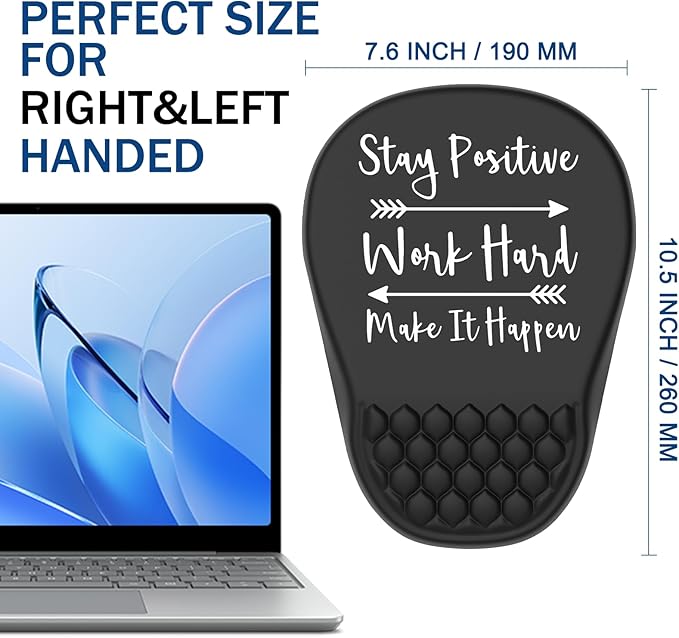 Ergonomic Mouse Pad Wrist Support, with Memory Foam & Non-Slip PU Base, Comfortable Massage Design Mouse Pad Relieve Wrist Fatigue&Pain, Suitable for Computer, Office and Home(04Inspirational Quote)