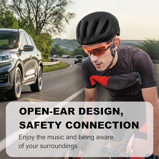 Bone Conduction Headphones Wireless Bluetooth Open Underwater Headphones with MP3-Player & IP68 Waterproof for Swimming Snorkeling Pool Running Cycling, Adjustable Fit for All Head Sizes