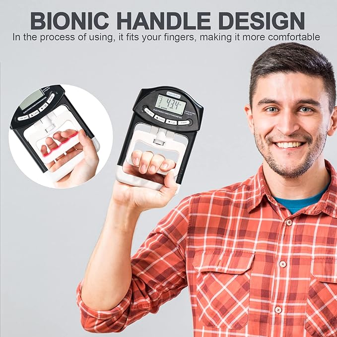 Hand Dynamometer Grip Strength Trainer - 397 Lbs / 180 Kgs Electronic Hand Grip Strength Tester Grip Strengthener Hand Exerciser Meter Digital Hand Grip Training Gauge for Sport Home School Use