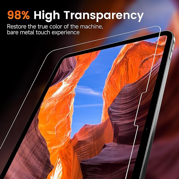 PandaShield 2-Pack Screen Protector for iPad Air M3/M2 [11 inch] 7th/6th Gen.(2025/2024),9H+ Tempered Glass with Easy-Install box,Apple Pencil Compatible,Bubble Free, Face ID Compatible,HD Clarity