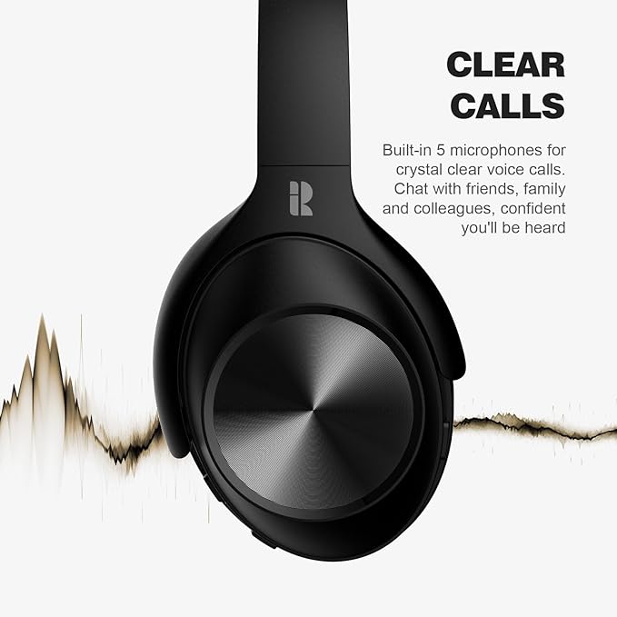 Calmbee Hybrid Active Noise Cancelling Headphones, Bluetooth 5.4 Headphones Wireless Over Ear with Mic for Clear Calls, Hi-Res Audio, 90H Playtime, Transparency, Deep Bass, Dongle Connect, Custom App
