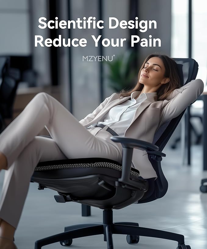 Gel Seat Cushion,Cool Chair Cushion for Office Chairs,Driving Car Seat Cushion Breathable,Wheelchair Cushions for Pressure Relief,Back Pain for Seat Cushion,Chair Pad with No-Slip Cover