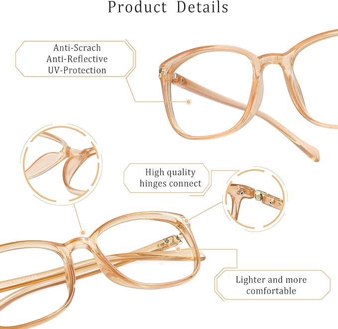 LifeArt Blue Light Blocking Glasses, Anti Eyestrain, Computer Reading Glasses,TV Glasses for Men and Women