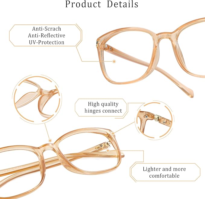 LifeArt Blue Light Blocking Glasses, Anti Eyestrain, Computer Reading Glasses,TV Glasses for Men and Women