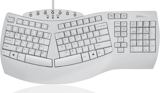 Perixx PERIBOARD-512W Periboard-512 Ergonomic Split Keyboard - Natural Ergonomic Design - White - Bulky Size 19.09"X9.29"X1.73", US English Layout