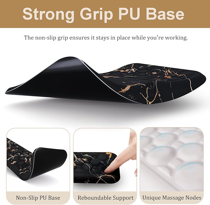 Ospelelf Black Keyboard Wrist Rest Ergonomic Mouse Pad with Wrist Rest, Wrist Rest for Computer Keyboard,